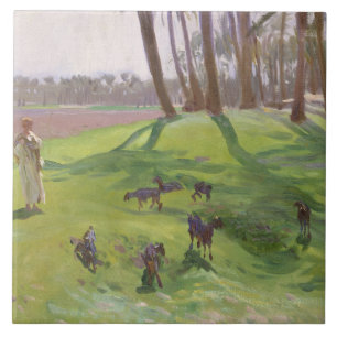 Carreau John Singer Sargent - Paysage avec Goatherd