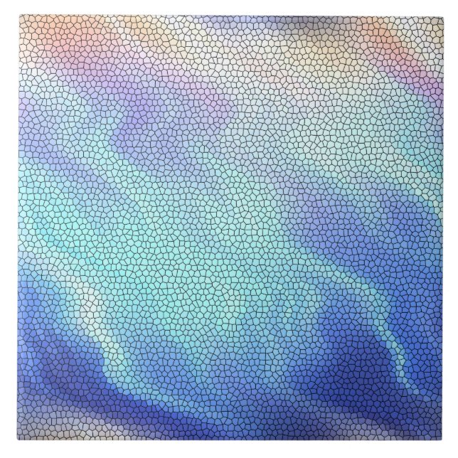 Carreau Joli Aqua bleu violet pastel carrelage mosaïque (Devant)