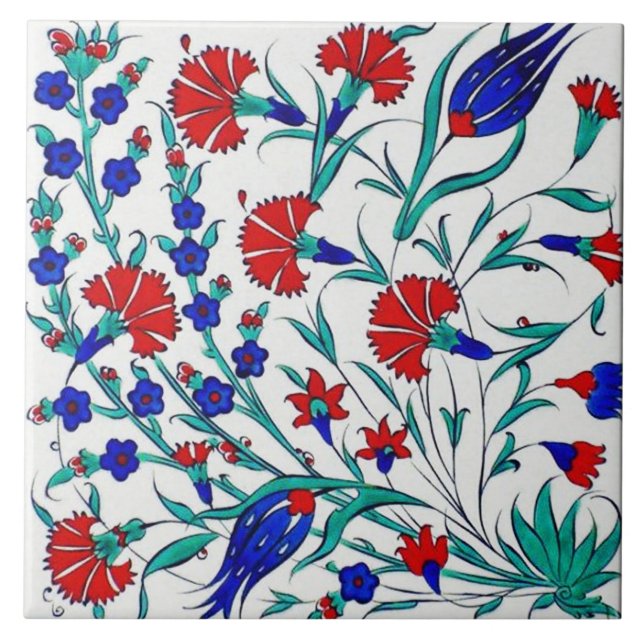 Carreau Joli carrelage en céramique fleurie turque (Devant)
