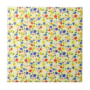 Carreau Joli délicat floral mignon sur jaune pastel