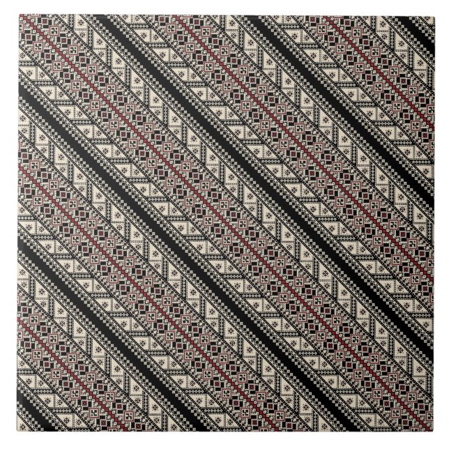 Carreau Joli design motif ukrainien décoratif (Devant)