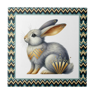 Carreau Joli lapin Art Déco