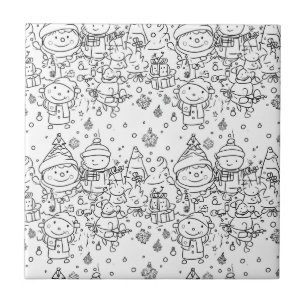 Carreau Joli motif de Noël en hiver à dessiner (2)