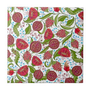 Carreau Joli motif d'été fleuri frais