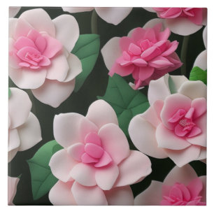 Carreau Joli motif fleuri rose boho