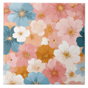 Carreau Joli motif floral pastel
