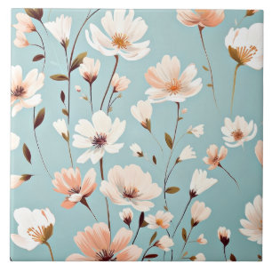 Carreau Joli motif floral Pastel, généré par l'IA,