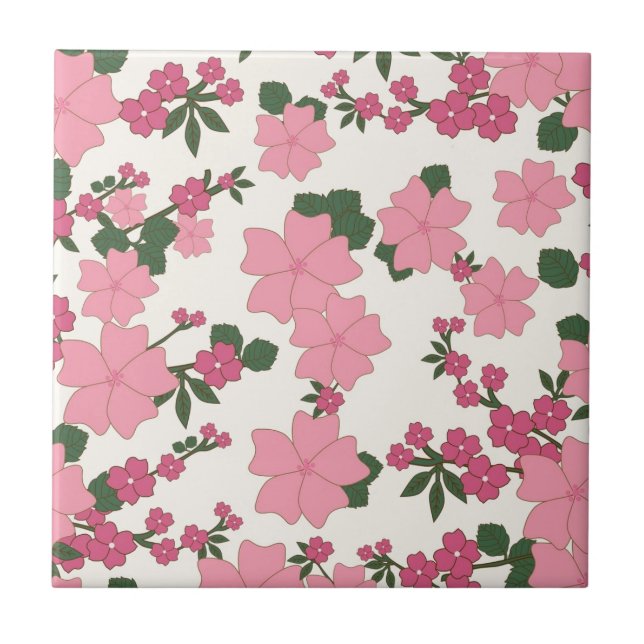 Carreau Joli Motif rose (Devant)