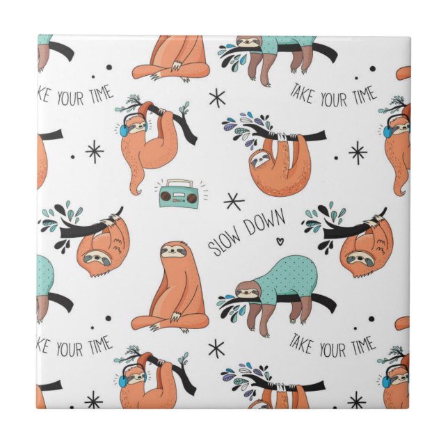 Carreau Joli Motif Sloth (Devant)