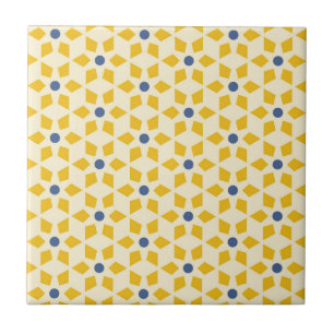 Carreau Joli Motif Starburst en Jaune & Bleu