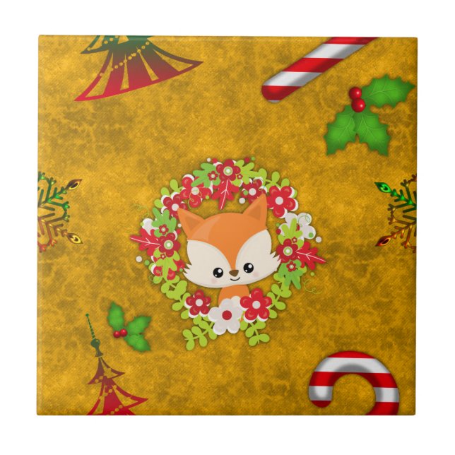 Carreau Joli renard de Noël (Devant)