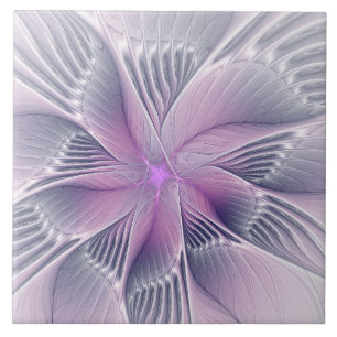 Carreau Joli rose Fleur Moderne Abstrait Fractal Art