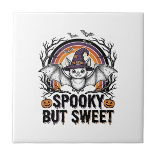 Carreau Jolie chauve-souris d'Halloween Gravure vintage T-