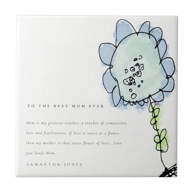 Carreau Jolie Fleur Bleue Dessinée Fleur Botanique Fête de (Devant)