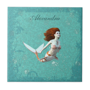 Carreau Jolie Koi Mermaid Nager Sous L'Eau