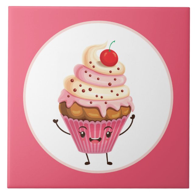 Carreau jolie pâtisserie de cupcake décor cuisine (Devant)