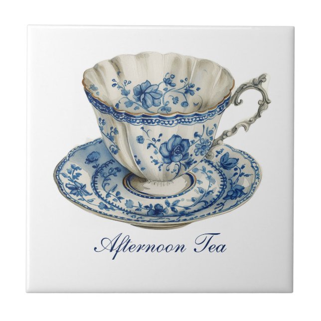 Carreau Jolie "Thé d'après-midi" Floral Teacup Carrelage c (Devant)