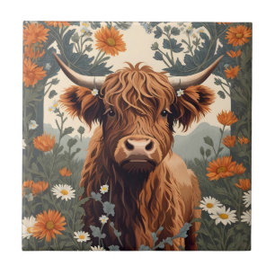 Carreau Jolie vache Vintage Highland