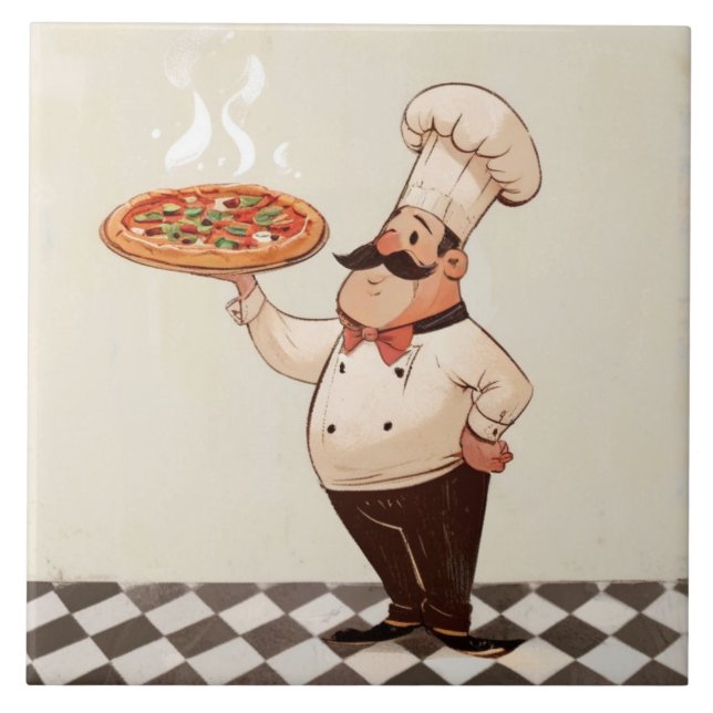 Carreau Jolly Chef: Chefs Hat Cook Presents Pizza Kitchen (Devant)
