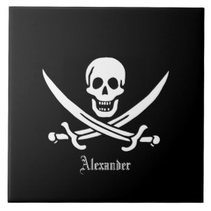 Carreau Jolly roger du Drapeau pirate et des épées crois