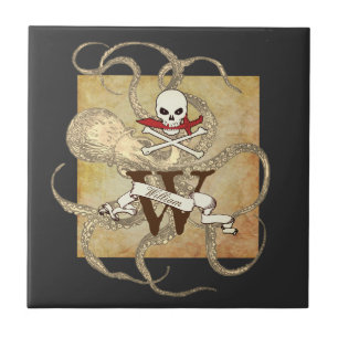 Carreau Jolly roger Monogramme initial