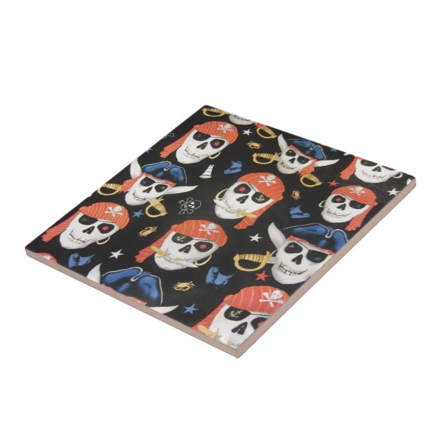 Carreau Jolly roger Pirate Skuls (Côté)