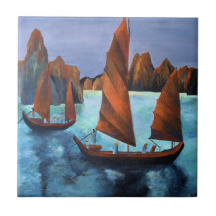 Carreau Joncs Dans La Baie Dragon Descendante