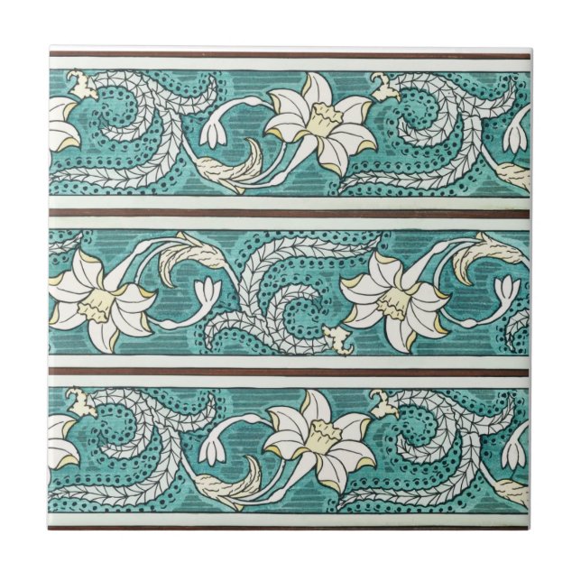Carreau Jonquil Stripe Art Nouveau Carrelage céramique (Devant)