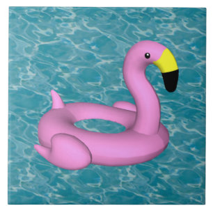 Carreau Jouet de Flamant rose sur eau turquoise