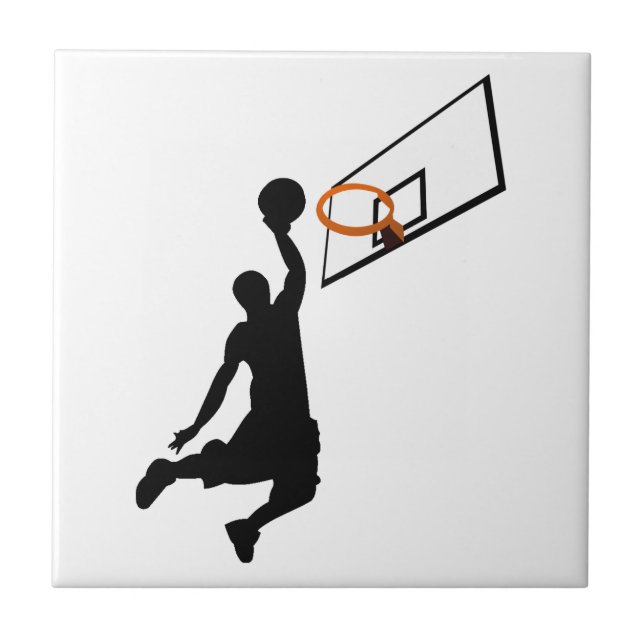 Carreau Joueur de basketball Silhouette Slam Dunk (Devant)