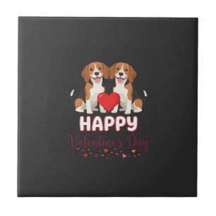 Carreau Joyeuse Saint-Valentin Couple Beagle