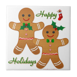 Carreau Joyeuses vacances Gingerbread Homme garçon fille