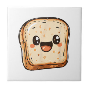 Carreau Joyeux dessin en tranches de pain souriant toast
