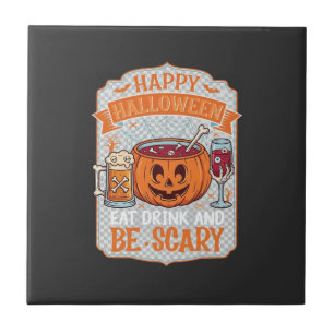 Carreau Joyeux Halloween Manger Boire Être Effrayant Citro