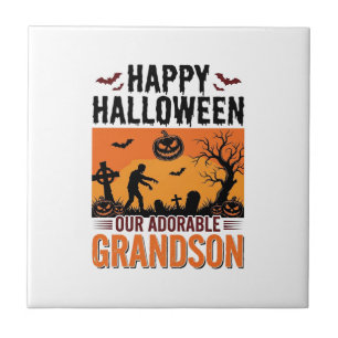 Carreau Joyeux Halloween Petit-Fils Vintage Chemise Épouva