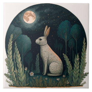 Carreau Joyeux lapin au clair de lune