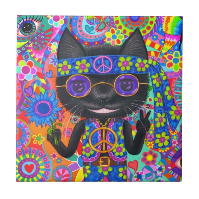 Carreau Joyeux lunettes de soleil hippie pour chats pour l (Devant)