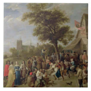 Carreau Joyeux-Making de paysans, c.1650 (huile sur la