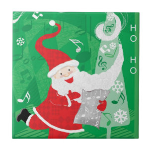 Carreau Joyeux Noël, Père Noël chantant et dansant