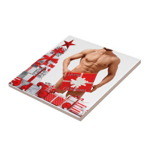 Carreau Joyeux Noël SlipperyJoe rouge blanc argent cadeau