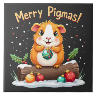 Carreau Joyeux Pigmas Guinée Pig Noël Père Noël