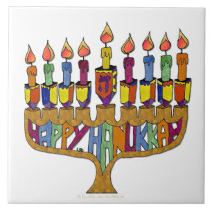 Carreau Judaica Happy Hanukkah