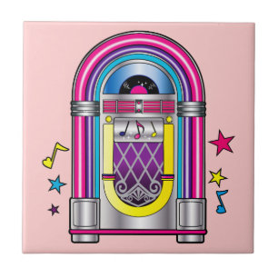 Carreau Juke-box avec des étoiles et des notes