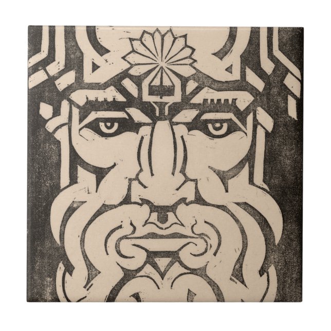 Carreau Jupiter Zeus Roi des Dieux Mythologie grecque Noir (Devant)