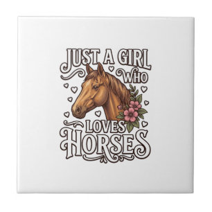 Carreau Juste Une Fille Qui Aime Les Chevaux Design De Che