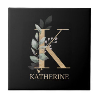 Carreau K Monogramme Floral Carrelage céramique personnali