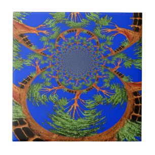 Carreau Kaleidoscope Acacia Arbre Art Imprimer/Graphique