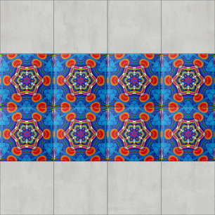 Carreau Kaleidoscope de peinture à l'huile multicolore