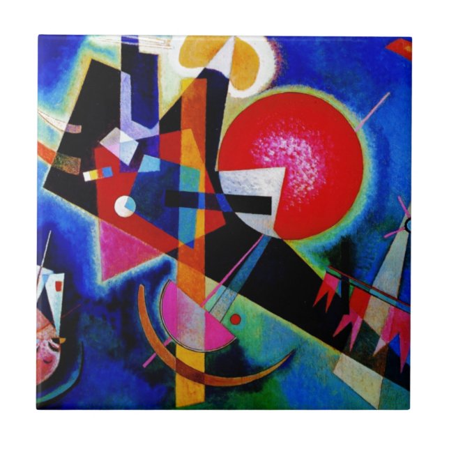 Carreau Kandinsky en peinture Abstraite bleue (Devant)