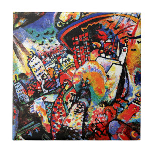 Carreau Kandinsky - Moscou I, paysage urbain coloré